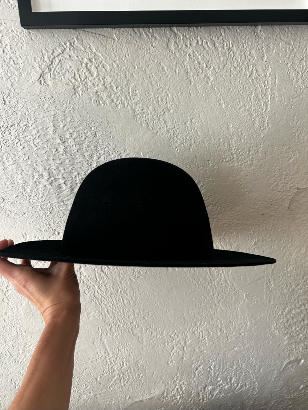 Études classic black wide-brim felt hat